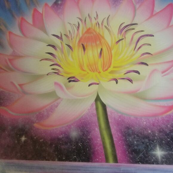 Lotus Flower Giclée Wall Art Large Airbrush Psychedelic Ocean Visionary Print - Picture 6 of 9